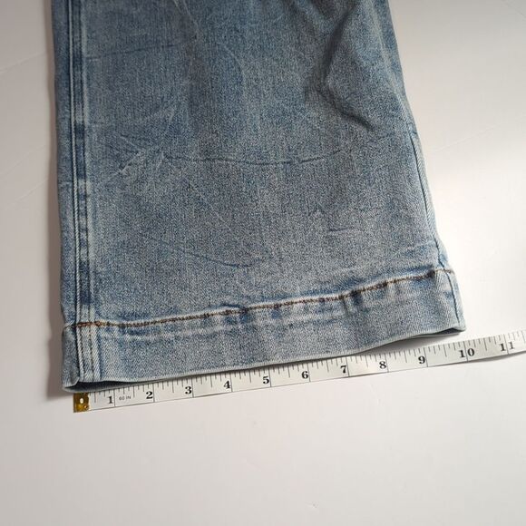 Bayeas Jeans Womens 26 High Rise Wide Leg Crop Light Wash Distressed - Picture 11 of 11